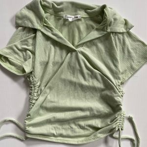 Cute Green Tee with Cinching Sides
